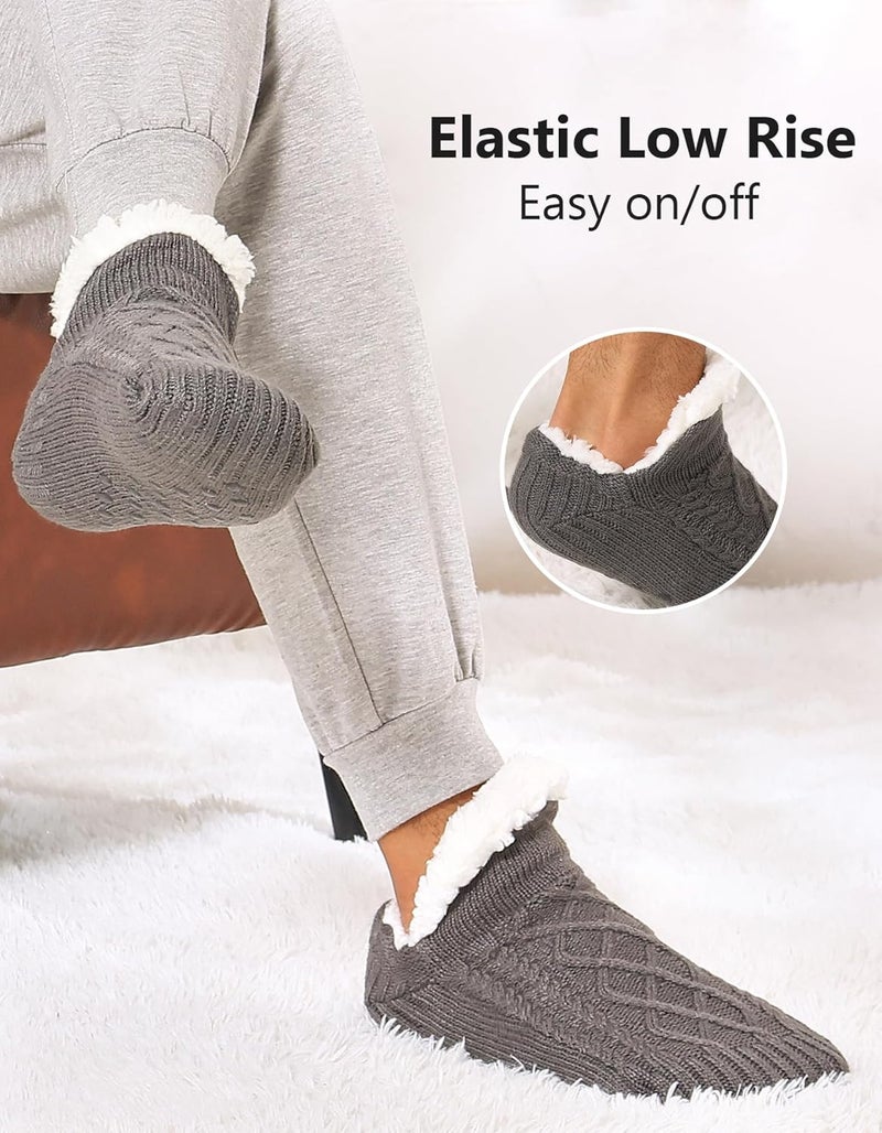 SIMIYA Winter Slipper Socks for Men Women with Grippers – Warm, Fuzzy, Fleece-Lined, Non-Slip, Cozy & Thick for Cold Weather - Image 5